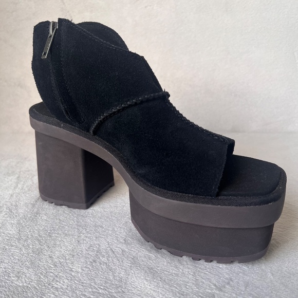 UGG Women's Black New Heights 4" Platform  Sandals  Size US 9 - Picture 10 of 16